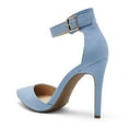 thumbnail image 2 of Dream Pairs Women's Ankle Strap Stilettos Pointed Toe High Heel Pumps Shoes OPPOINTED-ANKLE BABY/BLUE/SUEDE Size 6, 2 of 5