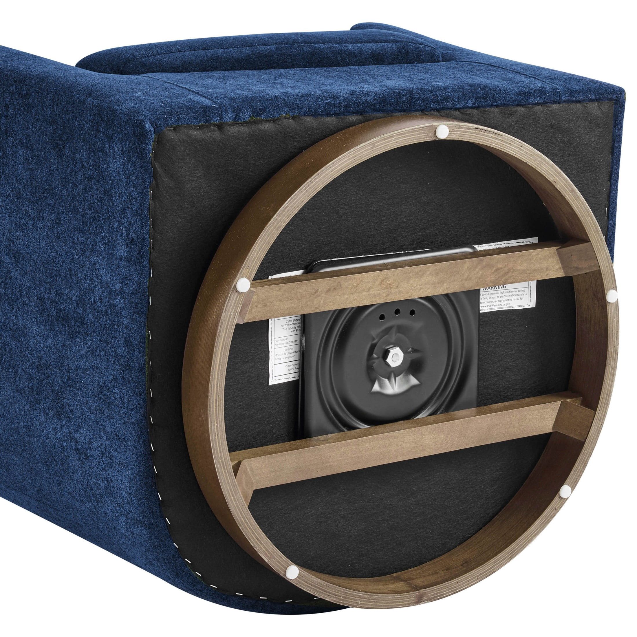 Christopher Knight Home 360° Swivel Barrel Chair with Velvet Upholstery and Wooden Base, Blue