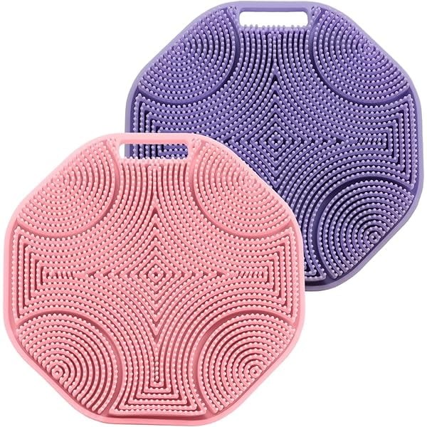 wonima11 2-Pack Silicone Body Scrubber Shower Brushes,Exfoliating Body Scrubber for All Skin Type, Eco Friendly Shower Scrubber for Body, Silicone Body Brush for Showering(Black & Gray)