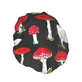 thumbnail image 2 of Kdxio Red Mushrooms Print Shower Cap for Women,Elastic and Reusable,Double Waterproof Layers Bathing Hat, 2 of 9