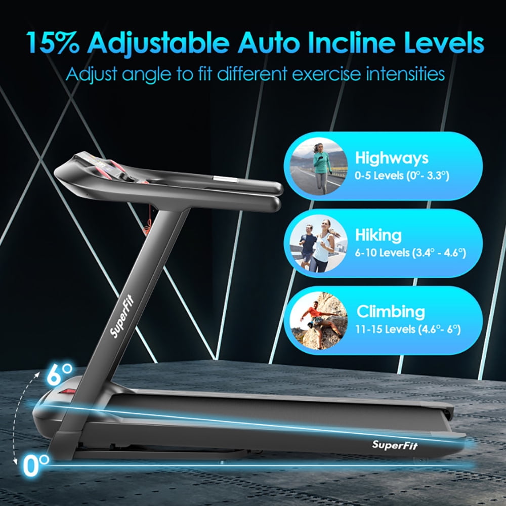 Canddidliike 4.75HP Folding Treadmill with Preset Programs Touch Screen Control-Black, Manual Treadmill, Compact Cardio Fitness