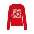 thumbnail image 5 of ibuvkizy Womens Sweatshirt Casual Valentine's Day Printed Long Sleeved Round Neck Top/shirt Red,M, 5 of 8