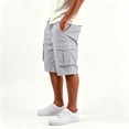 thumbnail image 5 of Homeyce Men's 3/4 Length Cargo Shorts Elastic Waist Big and Tall Below Knee Shorts with Multi-Pockets Long Capri Below the Knee Cargo Shorts Casual Hiking Relaxed Fit Hiking Half Pants,Gray S, 5 of 5