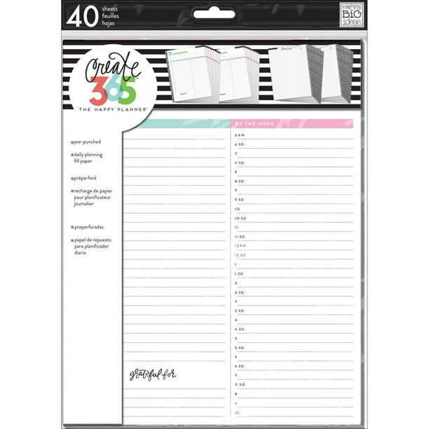 Happy Planner Big Fill Paper 20/Pkg White Daily