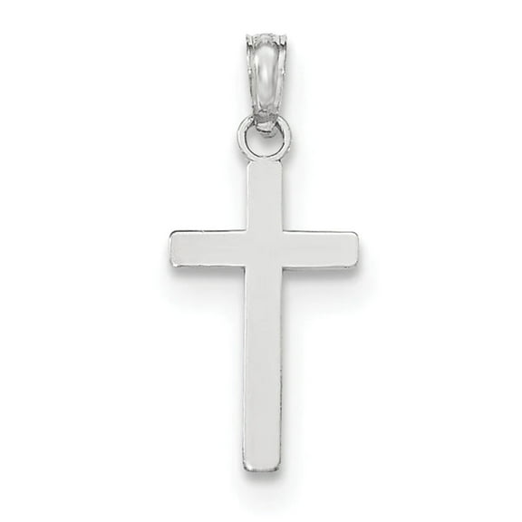 14k White Gold Polished Cross Pendant K9578W