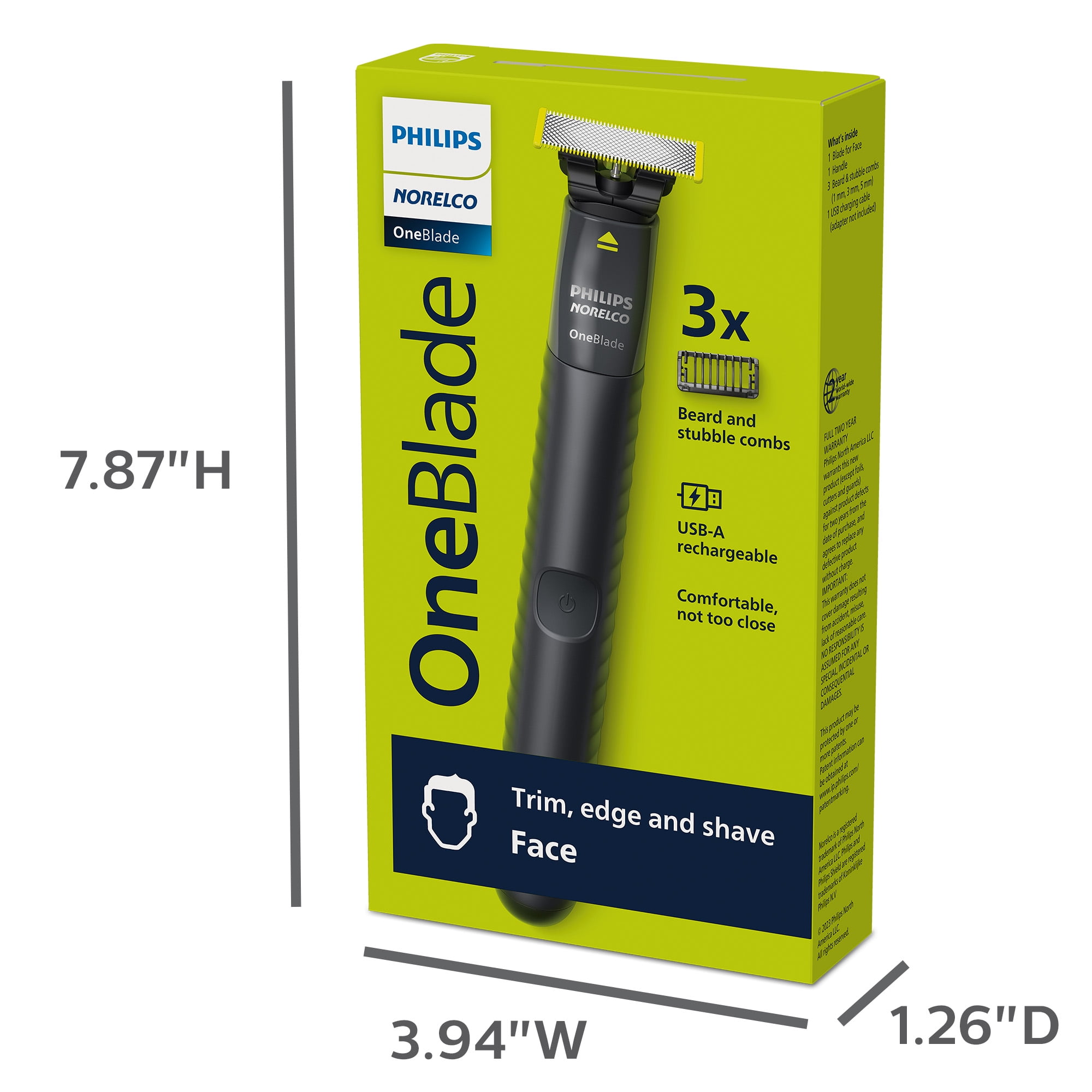 Philips OneBlade QP2834/70 本体 メンズシェーバー ⑤ Philips Norelco OneBlade 360 Face & Body Trimmer - QP2834/70