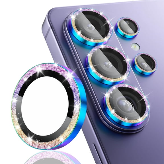 1 Set of Camera Lens Protector for Samsung Galaxy S26 Ultra, 9H Tempered Glass Anti-Scratch Metal Ring Camera Screen Protector, for Samsung Galaxy S26 Ultra, Multicolour
