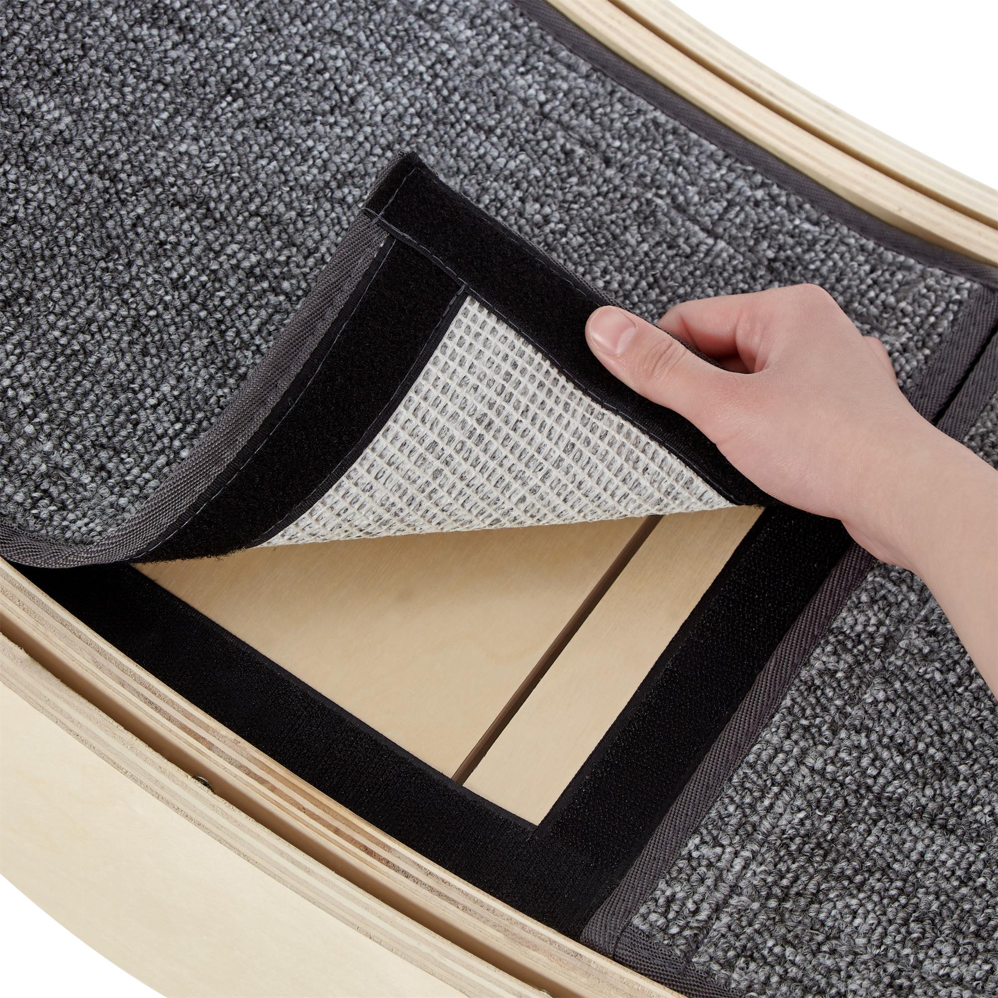 resenkos 41" Cat Exercise Wheel for Indoor Cat, Large Cat Running Wheel with Carpeted Runway, Cat Treadmill Wheel with Teaser Equipment, Beige