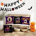thumbnail image 5 of Halloween Pillow Covers 20x20 Set of 4 Ghost Pumpkin Decorative Throw Pillows Cover Black Purple Witch Pillow Cases Home Outdoor Sofa Couch Cushion Covers for Halloween Decorations (20 by 20), 5 of 6