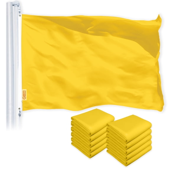 Solid Golden Yellow Color Flag 3x5FT 10-Pack Printed 150D Polyester By G128