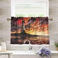 thumbnail image 7 of Coolnut 36 Inch Length Kitchen Curtains Lighthouse 2 Panels Half Window Sheer Curtains Rod Pocket Farmhouse Short Drapes for Bathroom Cafe Basement Home Decor, 7 of 7