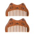 thumbnail image 2 of Peine de cabello de Nanmu Natural perfecl 2 Unids Diente ancho 9.5 x 5.3 cm, 2 of 8
