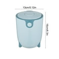 thumbnail image 3 of AuroraX 1.5L Desk Small Trash Can with Push-Button Lid Stylish Round Blue Garbage Container Basket Plastic Minimalist Garbage Bin for Dormitory Bedroom Office, 3 of 6