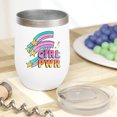 thumbnail image 2 of Girl Pwr, Retro Feminist Art Merch Gift, White 12oz Wine Tumbler, 2 of 5