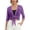 Purple, variant on Vinsonshop Women's 2026 Summer Lightweight Short Bolero Cardigan Shrug Sheer Tie Front Top 3/4 Sleeve Jacket for Dress Brown XXL
