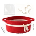 thumbnail image 3 of Dalxymotic Christmas Gift Basket, Cotton Rope Woven Storage Basket with Bow, Holiday Gift Giving Container, Christmas Decorations Indoor Outdoor for Home, Tabletop, Mantel, Shelf, 3 of 7