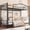 Black, variant on Bunk Bed Twin Over Twin, Heavy Duty Metal Bunk Bed with Safety Guardrail & Ladder, 400 LBS Weight Capacity, Space-Saving Design, Noise Free, No Box Spring Needed, Easy Assemble