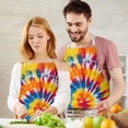 thumbnail image 3 of Colorful Rainbow Tie Dye Spiral Pattern Apron-Garden Aprons for Women with Pockets-Cotton Linen Waterproof Kitchen Cooking Gardening Aprons Adjustable for Kitchen,Cooking,BBQ and Salon 33x27 Inch, 3 of 7