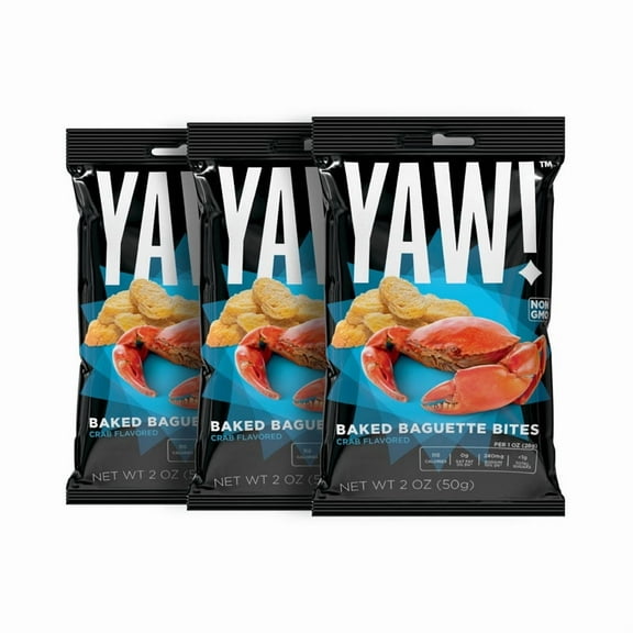 YAW! 3 Pack Baked Baguette Bites Crab Flavored 2oz (6oz)