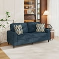 thumbnail image 4 of HL Home Furnishings Small Space Sofa in Elegant Textured Blue Boucle Fabric, 4 of 10