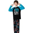 thumbnail image 3 of Beezizac Big Boys Pajamas Black & Blue Gamer 2-Piece Long Sleeve & Pants PJ Set Soft Kid Sleepwear Size 12, 3 of 9