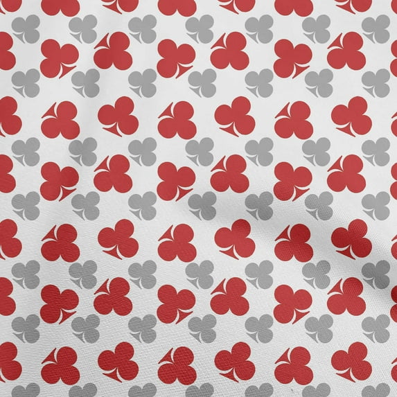 oneOoneCottonCambricRedFabricPokerCardQuiltingSuppliesPrintSewingFabricByTheYard56InchWide