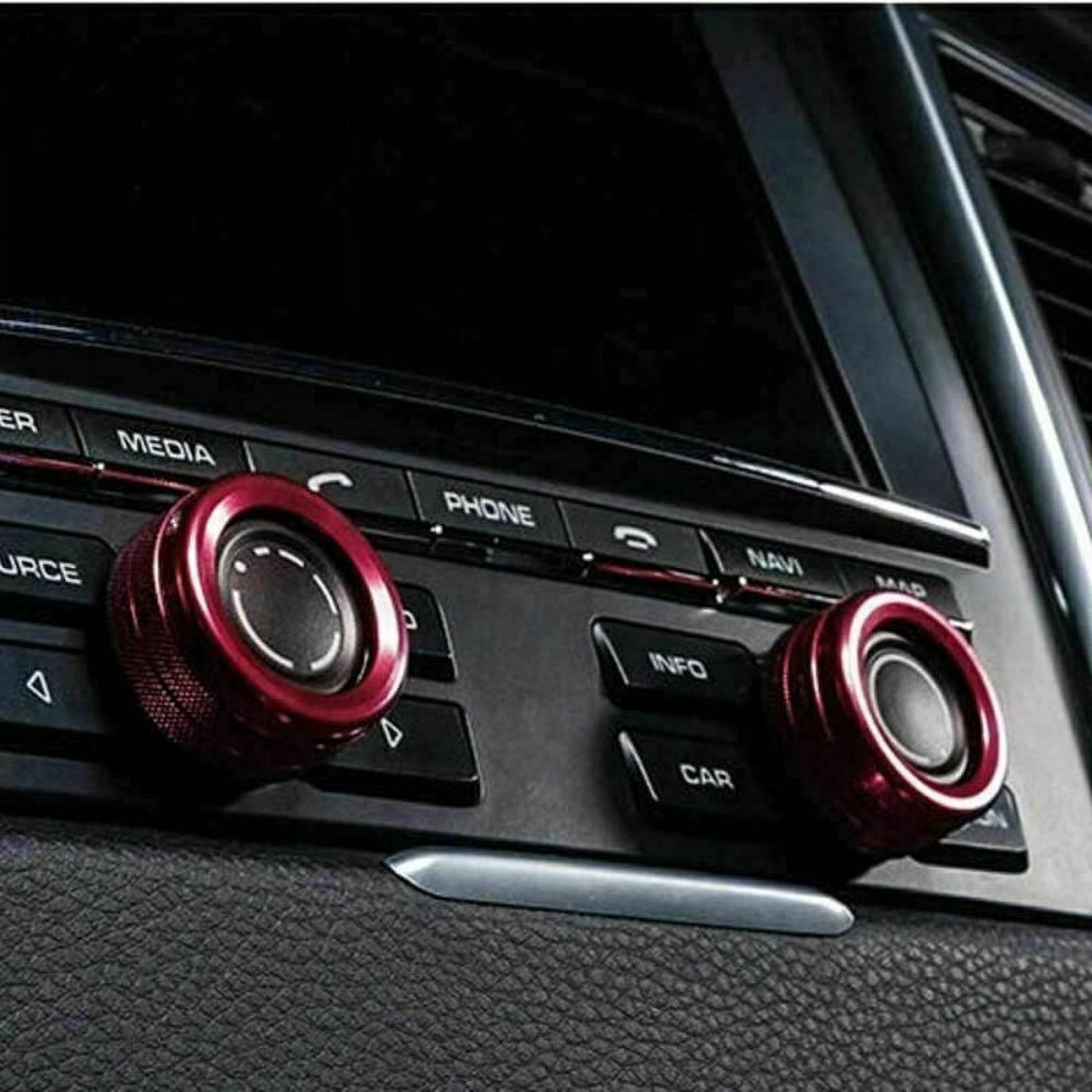 Splash Of Red: 2x Alloy Knob Covers For Porsche AC/Radio (911, Cayenne, Macan)