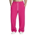 thumbnail image 2 of HKYNLAG Men's Baggy Sweatpants Loose Fit Elastic Waist Drawstring Wide Leg Lounge Sweat Pants with Pockets Streetwear Track Pants Hot Pink 3XL, 2 of 7