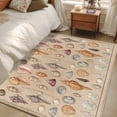 thumbnail image 5 of Shells Washable Area Rugs 2.7'x5', Retro Ocean Colorful Shell Conch Linen Texture Low Pile Throw Living Room Rug Non-Slip Sturdy Edge Binding Carpet for Indoor Entryway Bedside Kitchen, 5 of 9
