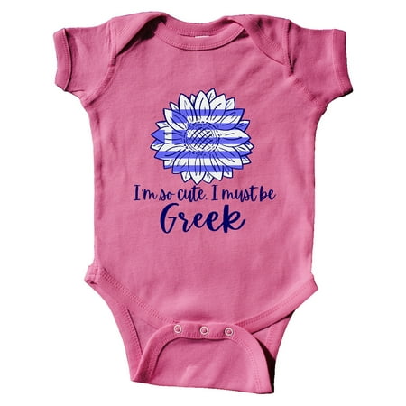 

Inktastic I m So Cute I Must be Greek Sunflower Gift Baby Boy or Baby Girl Bodysuit