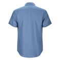 thumbnail image 5 of BOBOGOJP Chemise en Coton et Lin pour Hommes, Manches Courtes, Performance, Boutonnée, Bleu Clair TTG, 5 of 5