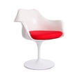 thumbnail image 3 of Plata Decor White Tulip Arm Chair with Red Cushion, 3 of 3