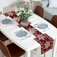 thumbnail image 4 of Christmas Snowflake Table Runner Red Black Buffalo Check Plaid Table Runner Rustic Seasonal Winter Xmas Holiday Decorations for Outdoor Kitchen Dining Living Room Party 13 x 90 Inch, 4 of 7