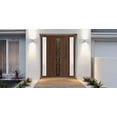 thumbnail image 4 of Front Exterior Prehung Metal-Plastic Door Frosted Glass | Manux 8112 Walnut | 2 Side Sidelite Transoms | Office Commercial and Residential Doors Entrance Patio Garage 60x80 (W12+36+12x80) Left-hand, 4 of 6