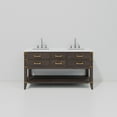 thumbnail image 4 of Norwalk 60 in W Brown Oak Double Bath Vanity, Cultured Marble Top, and Faucet Set, 4 of 9