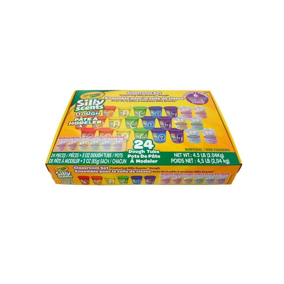 Crayola Silly Scents 24pk x 3oz Teacher Pk + Bonus Neon Dough
