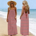 thumbnail image 2 of Meichang Backless Cami Dress for Women Summer Striped Sundresses Casual Sleeveless Spaghetti Strap Maxi Dress Cotton Linen Loose Fit Beach Vacation Dresses with Back Tie, 2 of 10