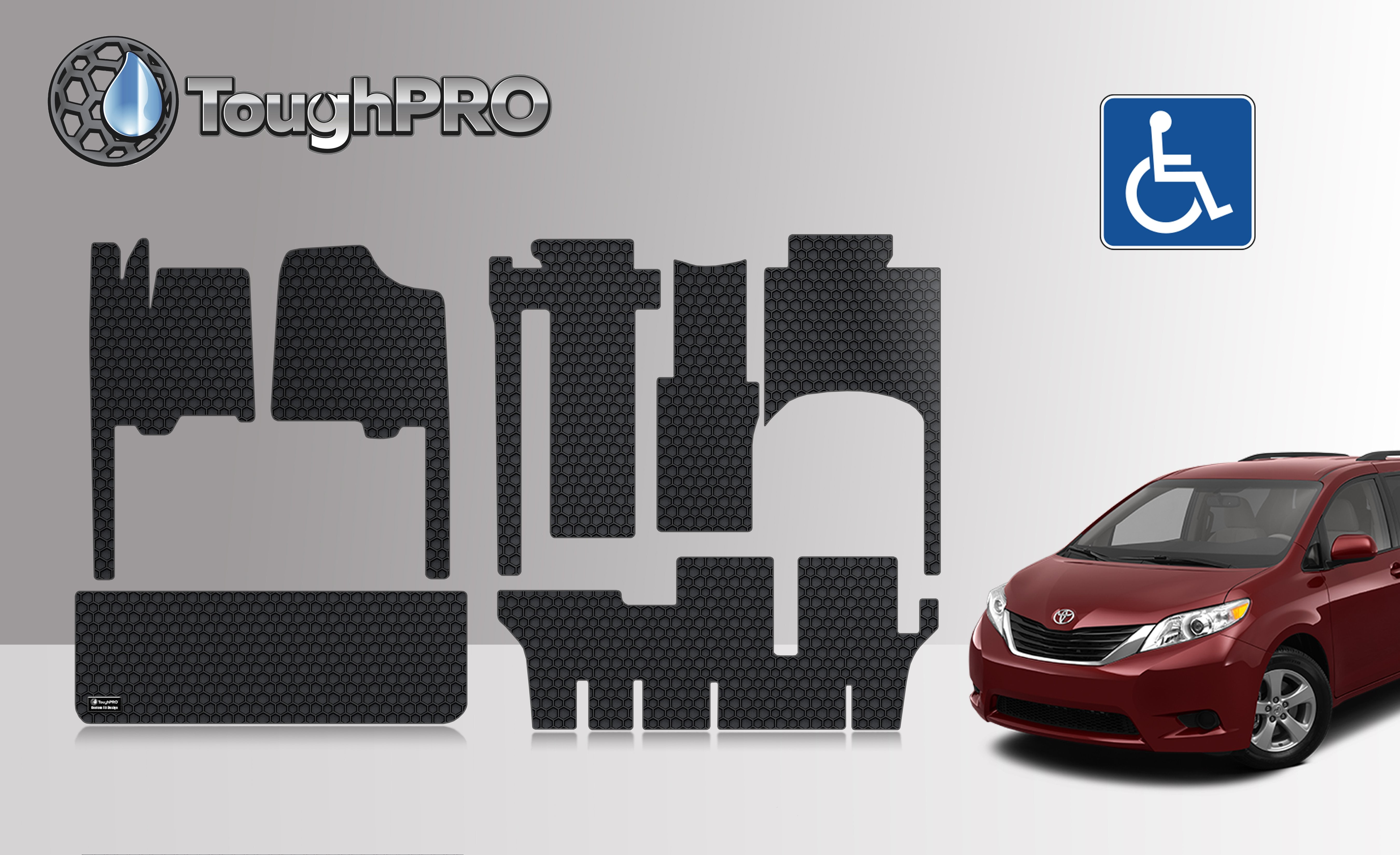ToughPRO Floor Mat Accessories 1st, 2nd & 3rd Row + Cargo Mats