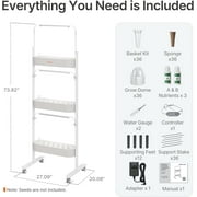 SUNCOZE 3-Tier Hydroponics Growing System Kit with 36 Pods – Full Spectrum Grow Lights Hydroponics System equipped with smart controller, Indoor Herb Garden Kit