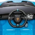 thumbnail image 6 of 24V Lamborghini Huracan Ride On Car, Battery Powered Electric Car with Parent Remote Control, USB Port, Bluetooth, Drifting, LED Lights, Music and 2 Speeds for Kids Ages 3-8, Blue, 6 of 9