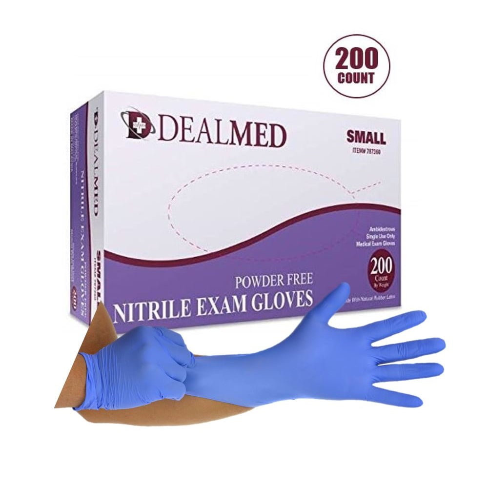 Dealmed Nitrile Exam Gloves, Small, 200/Bx