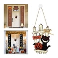 thumbnail image 1 of Decoración de Halloween perfecl Ornamento puerta Interior Gato Calabaza, 1 of 8