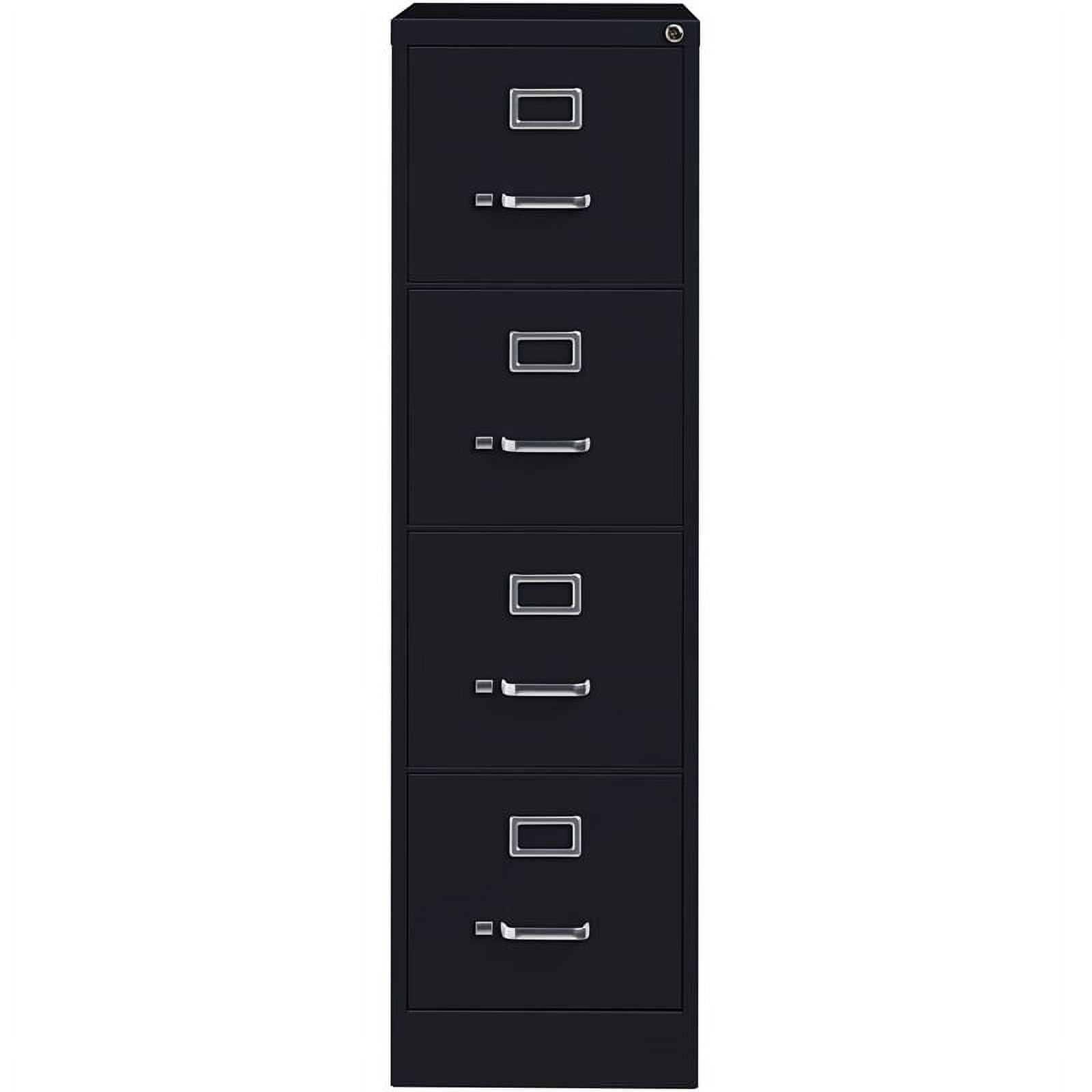 Pemberly Row 22-in Deep Metal 4 Drawer Vertical File Cabinet Black (Set of 2)