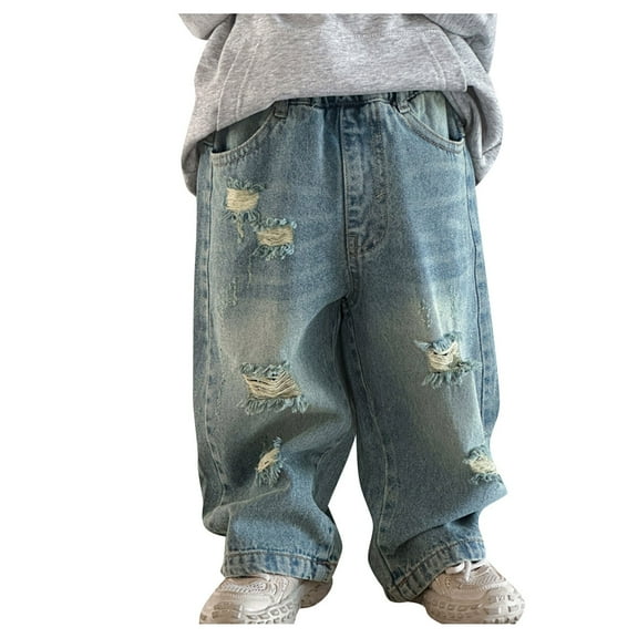 Gubotare Skinny Jeans Toddler Boy Little Kid Casual Jeans Elastic Denim Pants Size 4T (Blue,4 Years)