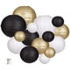 thumbnail image 1 of Set de faroles decorativos de papel zilue, negro, dorado y blanco, 15 unidades, 1 of 7