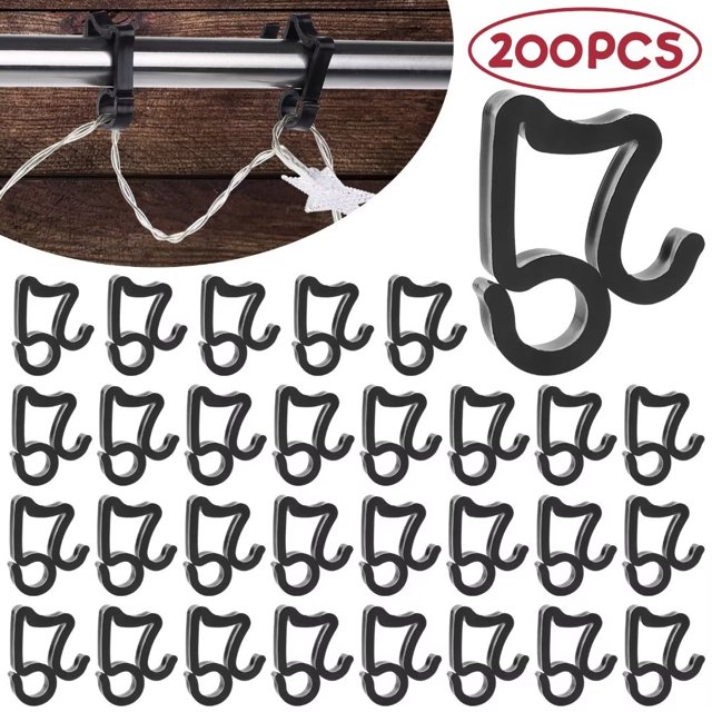 Shininglove 200 Pieces Christmas Gutter Light Clips for Hanging Outdoor