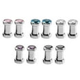 thumbnail image 6 of 10 Pieces Stainless Steel Plug Tunnels Gem Stretcher Expander 6g-00g 4mm, 6 of 10