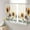Light Beige, variant on Eucalyptus Leaves Farmhouse Semi Sheer Window Curtains 45 Inches Long, Spring Botanical Rod Pocket Voile Silky Chiffon Curtain Treatment Drapes for Kitchen, Living Room, 52"x45", 2 Panels