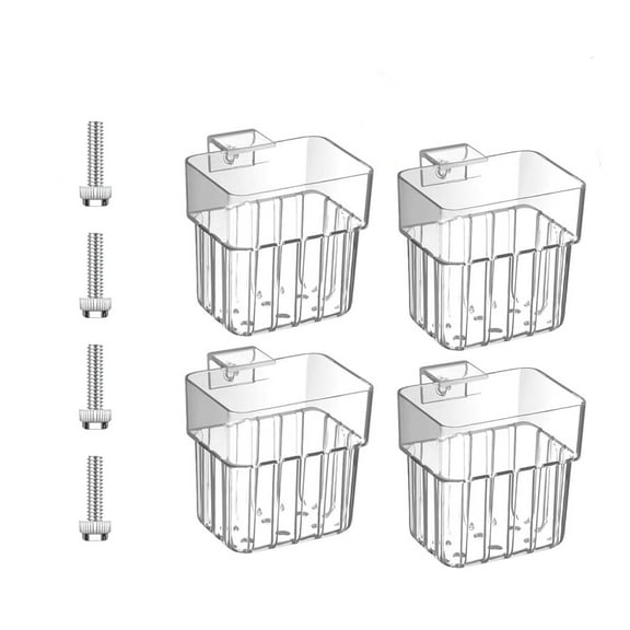 Fish Tank Plant Cup,4 Pcs Transparent Aquarium Plant Holder with Hooks, Hollow-Carved Designed Plant Pot, Top Hanging Designed Planter Cups, Aquascape Decoration, and Aquarium Water Feature Decoratio