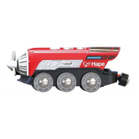 Hape: Light & Sound Propeller Engine - Red & Silver - Battery-Operated Train Toy, Forward & Reverse, Magnetic Linking Capability Vehicle, Kids Ages 3 